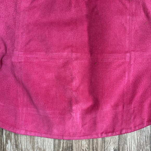 2/$18‎ SALE! Vtg Suede Vest Womens M Hot Pink Full Zip Leather Cowboy Biker - Picture 10 of 10